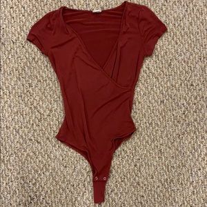 Rust Colored Wrap Bodysuit